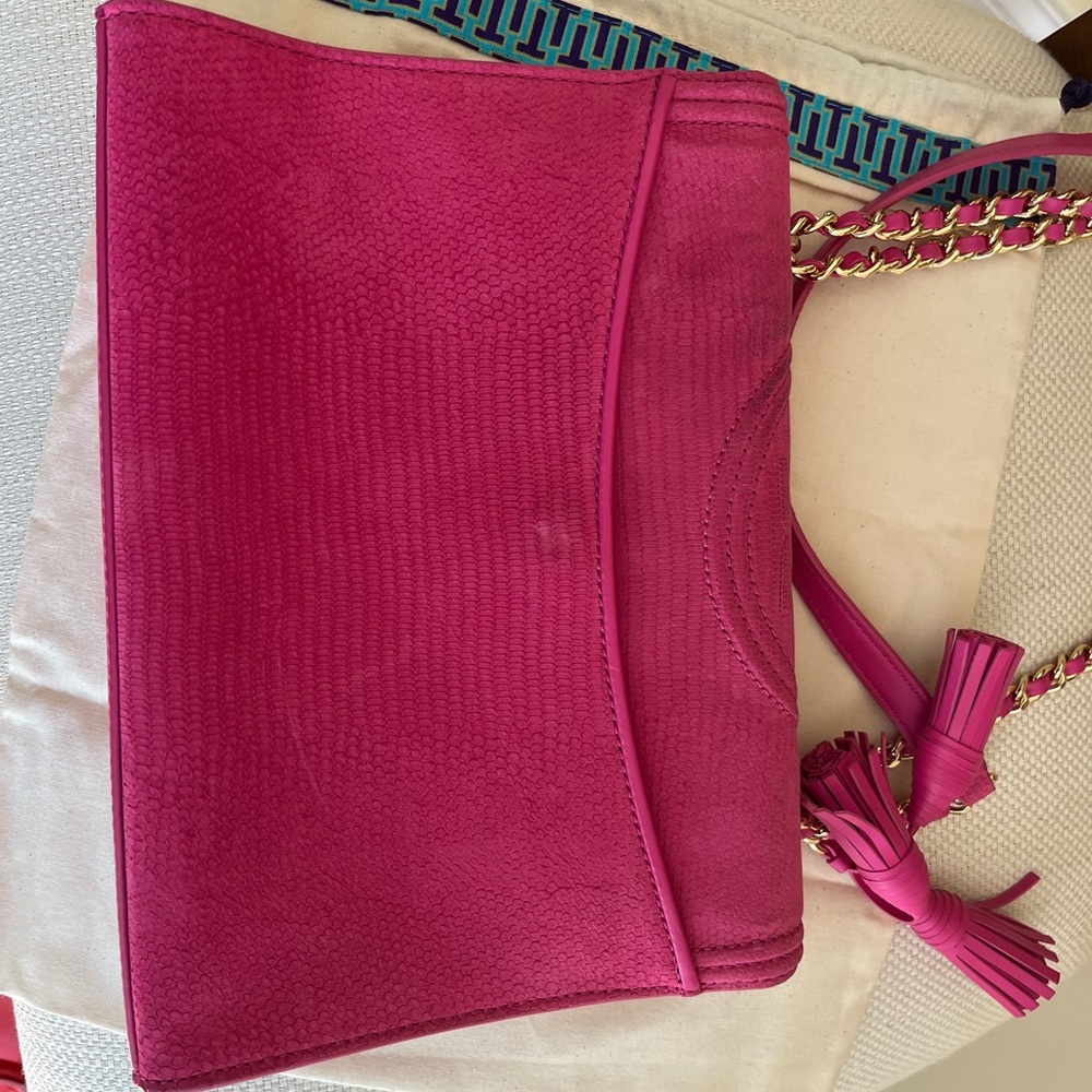 Tory Burch Fleming Pink Suede